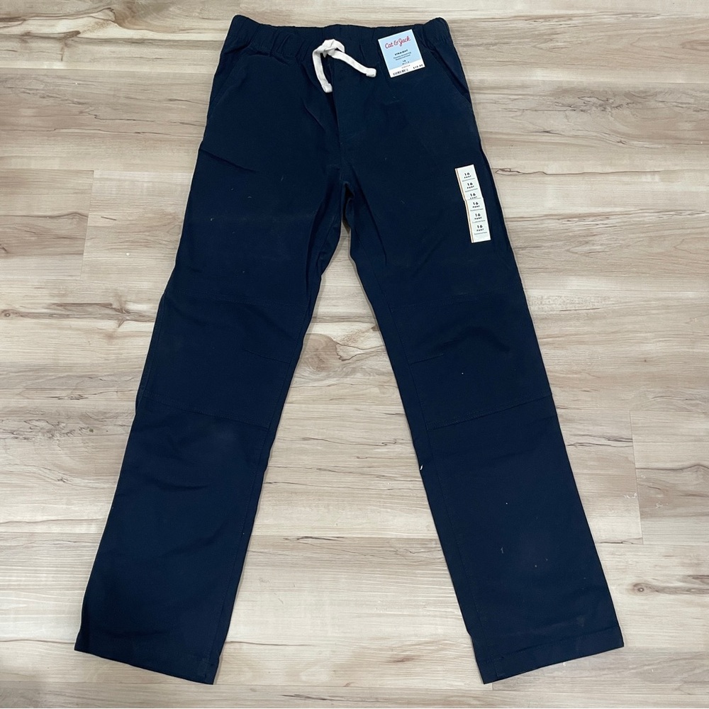Cat & Jack Boys Stretch Straight fit Woven Pull on Pants Size 16 NWT